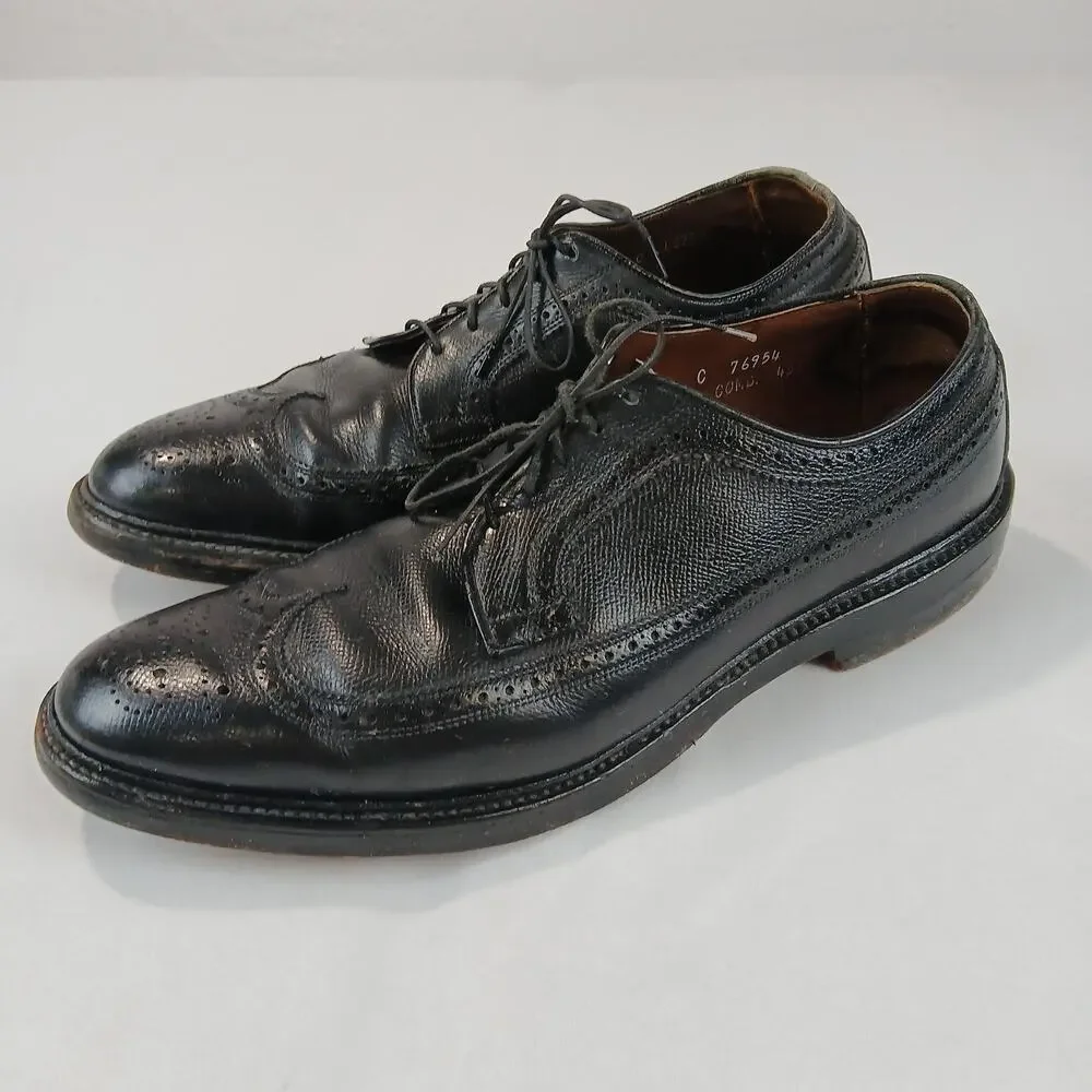Vintage Allen Edmonds MacNeil Shoes Mens Size 10.5 C Wingtip Leather USA 90s